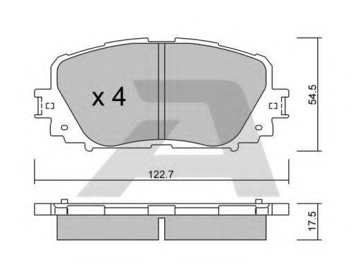 AISIN BPTO1005 Комплект гальмівних колодок, дискове гальмо