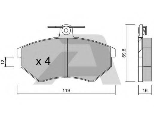 AISIN BPVW1002 Комплект гальмівних колодок, дискове гальмо