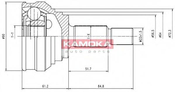 KAMOKA 6146 Шарнірний комплект, приводний вал