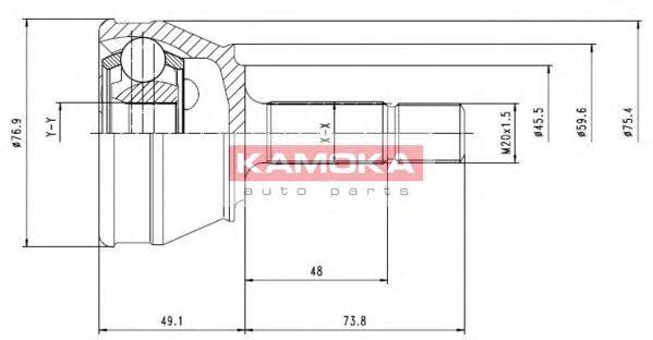 KAMOKA 6178 Шарнірний комплект, приводний вал