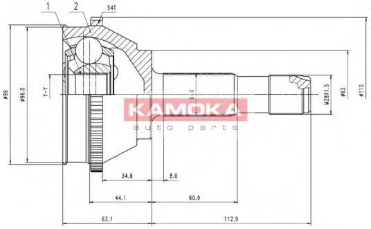 KAMOKA 6506 Шарнірний комплект, приводний вал