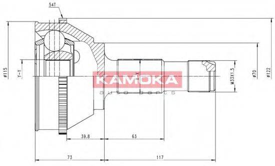 KAMOKA 6508 Шарнірний комплект, приводний вал