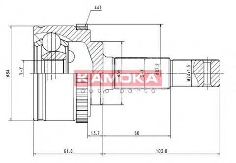 KAMOKA 7081 Шарнірний комплект, приводний вал