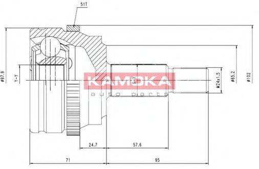 KAMOKA 7090 Шарнірний комплект, приводний вал