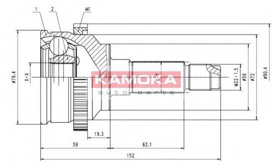 KAMOKA 7194 Шарнірний комплект, приводний вал