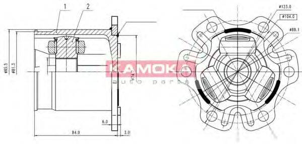 KAMOKA 8709 Шарнірний комплект, приводний вал