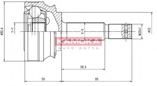 KAMOKA 6078 Шарнірний комплект, приводний вал