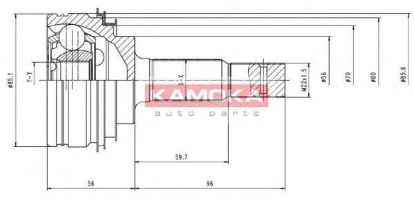 KAMOKA 6100 Шарнірний комплект, приводний вал