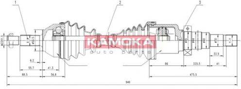 KAMOKA FD1138928 Приводний вал