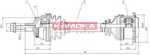 KAMOKA VW1138921A Приводний вал