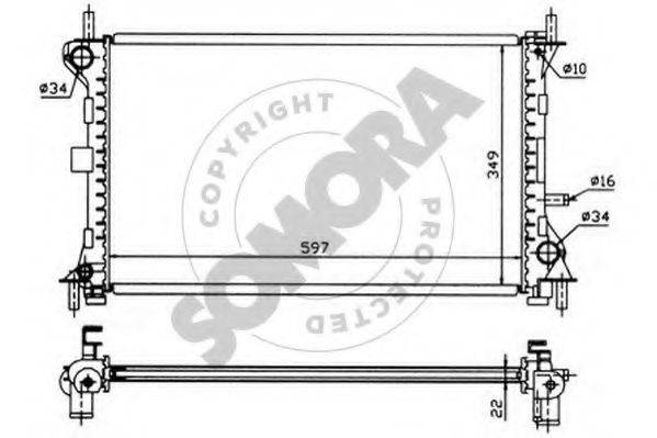 SOMORA 093441 Радіатор, охолодження двигуна