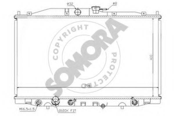 SOMORA 122740 Радіатор, охолодження двигуна