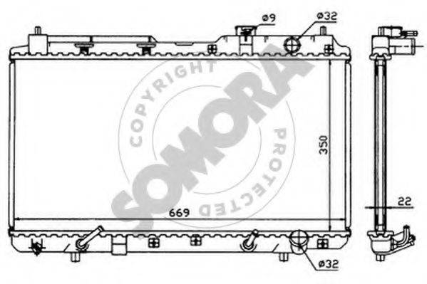 SOMORA 127041 Радіатор, охолодження двигуна