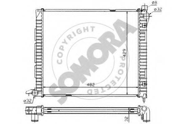 SOMORA 150141 Радіатор, охолодження двигуна