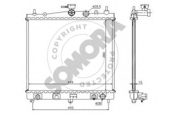 SOMORA 191040A Радіатор, охолодження двигуна