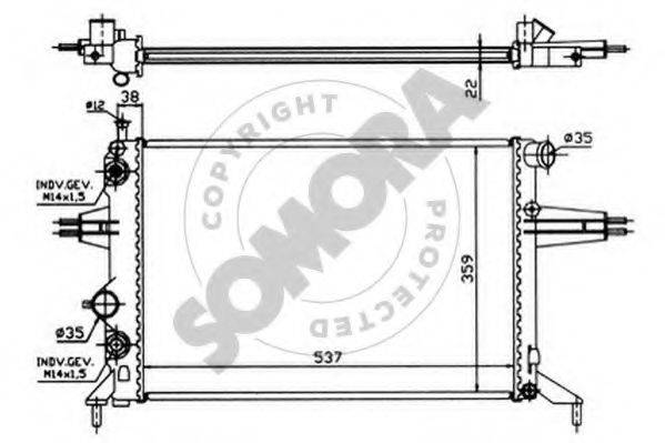 SOMORA 211745 Радіатор, охолодження двигуна