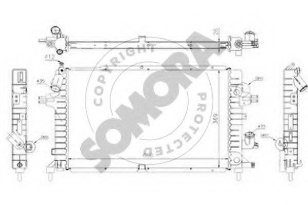 SOMORA 211840A Радіатор, охолодження двигуна