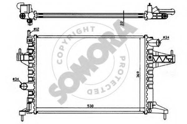 SOMORA 212541 Радіатор, охолодження двигуна