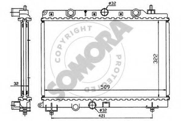 SOMORA 260742 Радіатор, охолодження двигуна