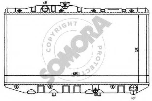 SOMORA 313040 Радіатор, охолодження двигуна