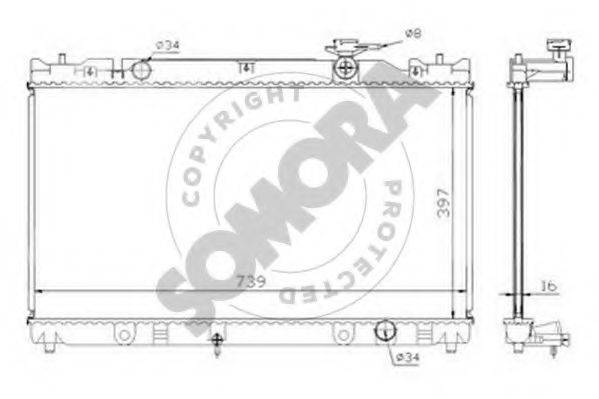 SOMORA 313340 Радіатор, охолодження двигуна