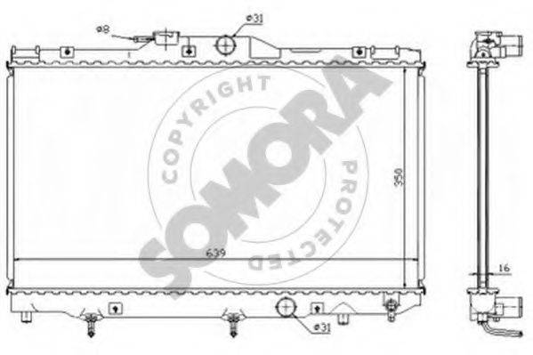 SOMORA 314340 Радіатор, охолодження двигуна