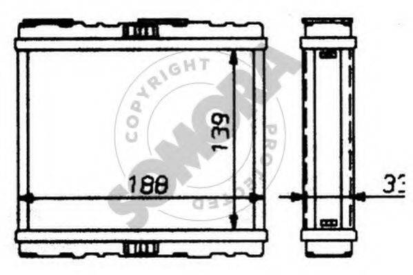SOMORA 192250 Теплообмінник, опалення салону