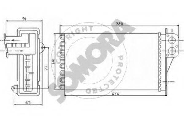 SOMORA 221350 Теплообмінник, опалення салону