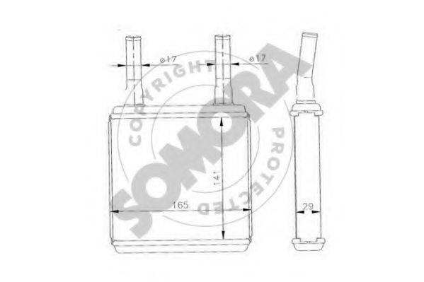 SOMORA 130050 Теплообмінник, опалення салону