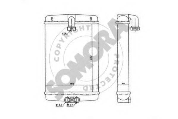 SOMORA 174250 Теплообмінник, опалення салону