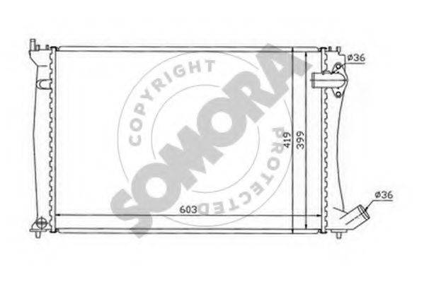 SOMORA 052240G Радіатор, охолодження двигуна