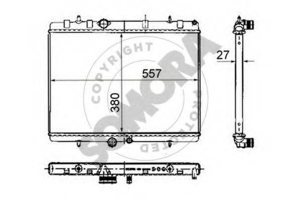 SOMORA 052340G Радіатор, охолодження двигуна