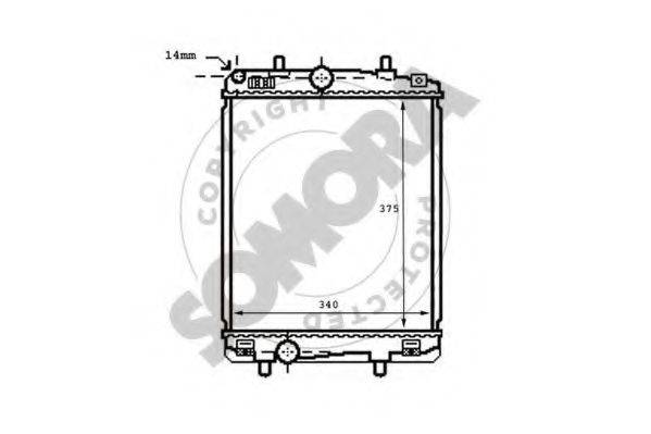SOMORA 055140A Радіатор, охолодження двигуна