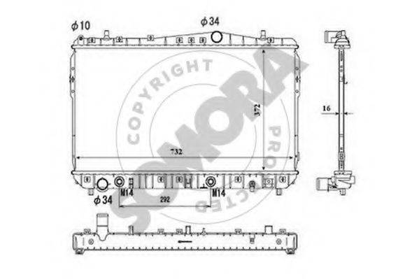 SOMORA 064040A Радіатор, охолодження двигуна