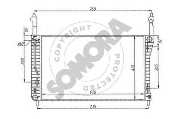SOMORA 067040A Радіатор, охолодження двигуна