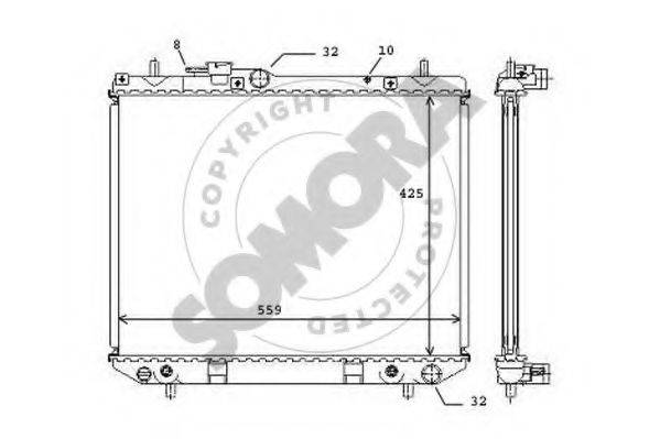 SOMORA 072040A Радіатор, охолодження двигуна