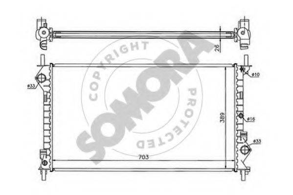 SOMORA 090040B Радіатор, охолодження двигуна
