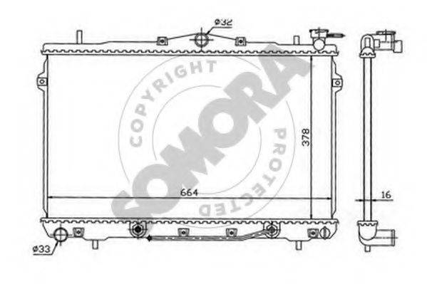 SOMORA 132040A Радіатор, охолодження двигуна