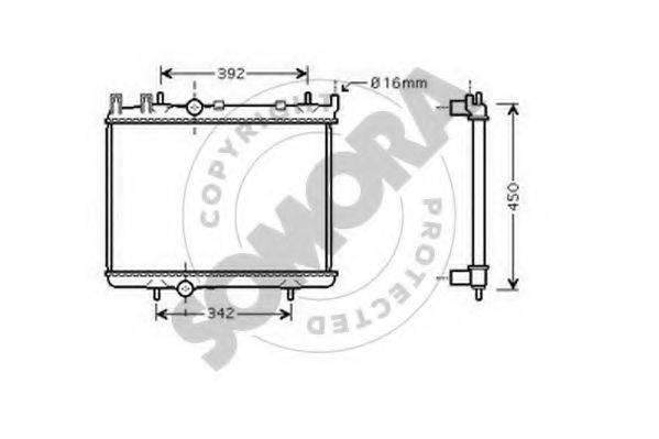 SOMORA 221340F Радіатор, охолодження двигуна