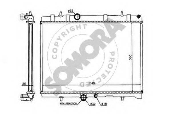 SOMORA 223440B Радіатор, охолодження двигуна