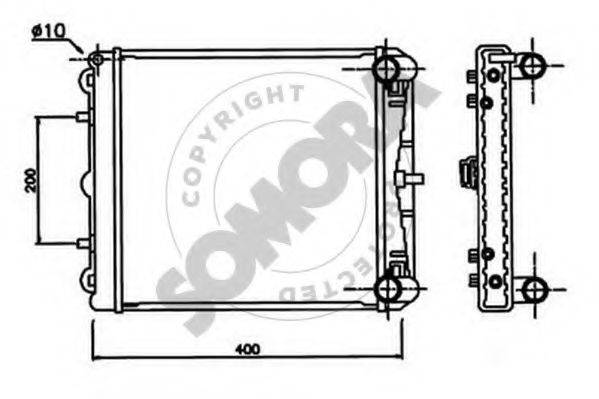 SOMORA 231040AL Радіатор, охолодження двигуна