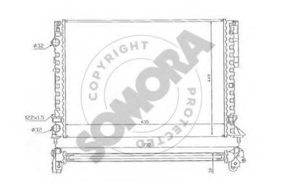 SOMORA 242040D Радіатор, охолодження двигуна