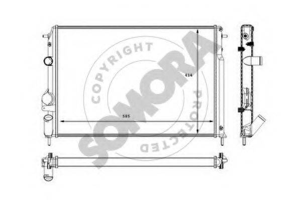 SOMORA 243040F Радіатор, охолодження двигуна