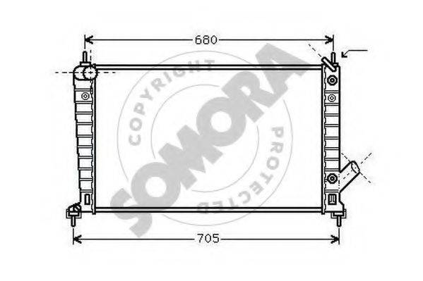 SOMORA 272140D Радіатор, охолодження двигуна