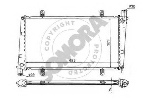 SOMORA 361240B Радіатор, охолодження двигуна