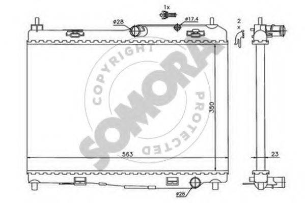 SOMORA 092740 Радіатор, охолодження двигуна