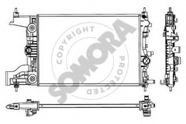 SOMORA 212040E Радіатор, охолодження двигуна