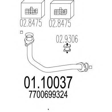 MTS 0110037 Труба вихлопного газу