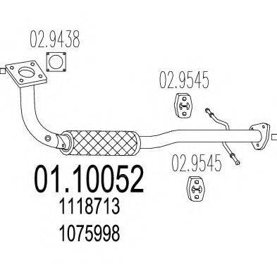 MTS 0110052 Труба вихлопного газу