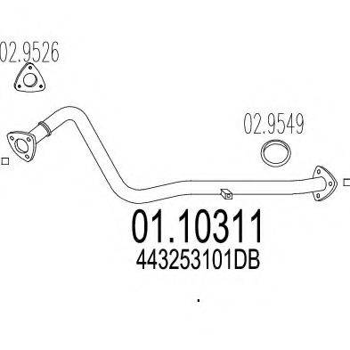 MTS 0110311 Труба вихлопного газу